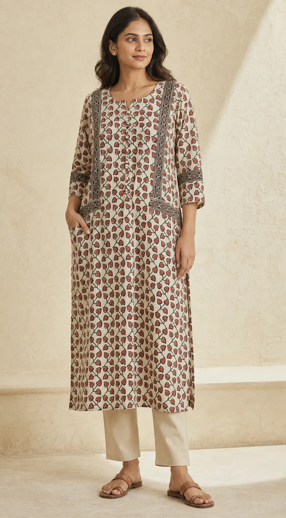The Peepal Vine Straight Kurta — handloom Women's Kurta ready-to-wear by Naholi